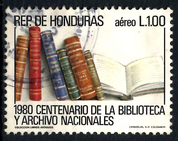 HONDURAS_SCOTT C722.02 CENT. DE LA BIBLIOTECA Y ARCHIVO NACIONALES. $0,40