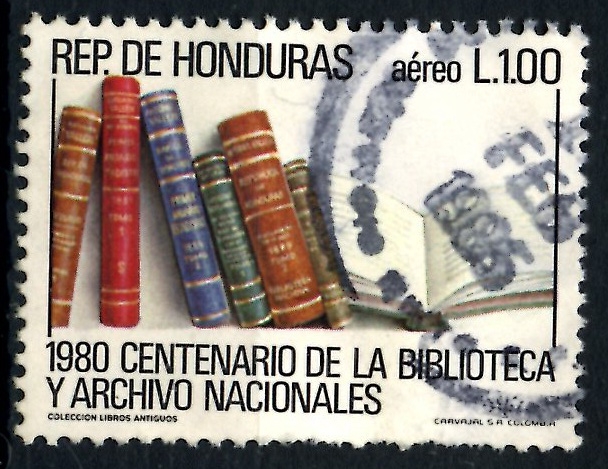 HONDURAS_SCOTT C722.03 CENT. DE LA BIBLIOTECA Y ARCHIVO NACIONALES. $0,40
