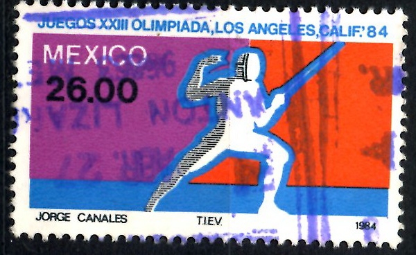 MEXICO_SCOTT 1356.01 XXIII JUEGOS OLIMPICOS, LOS ANGELES 84, ESGRIMA. $0,20