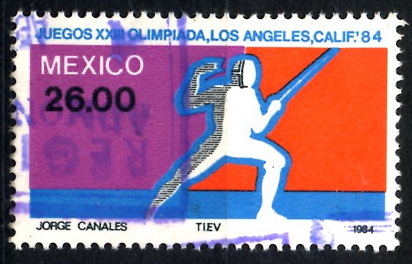 MEXICO_SCOTT 1356.02 XXIII JUEGOS OLIMPICOS, LOS ANGELES 84, ESGRIMA. $0,20
