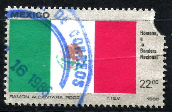 MEXICO_SCOTT 1376 500º ANIV BANDERA NACIONAL. $0,20