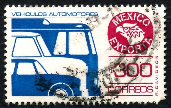 MEXICO_SCOTT 1495.02 MEXICO EXPORTA, VEHICULOS AUTOMOTORES. $0,20
