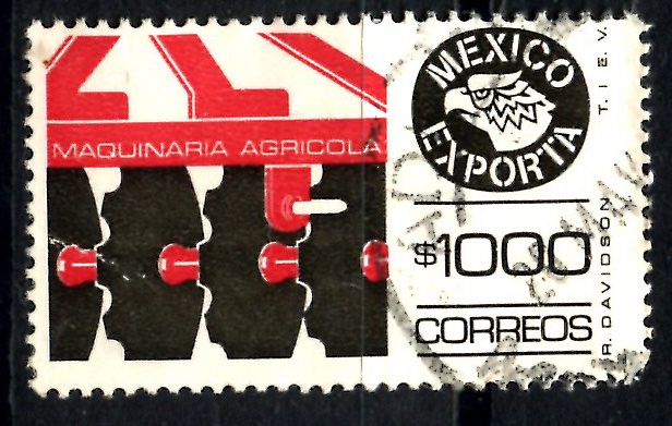 MEXICO_SCOTT 1588 MEXICO EXPORTA, MAQUINARIA AGRICOLA. $0,25