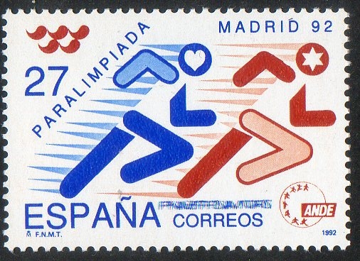 3220- Paralim-piada Madrid'92.logotipo de A.N.D.E.