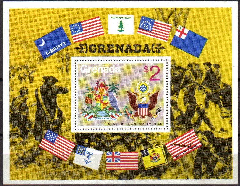 GRENADA 1975 Sello Nuevo HB B43 Bicentenario de la Independencia Americana USA