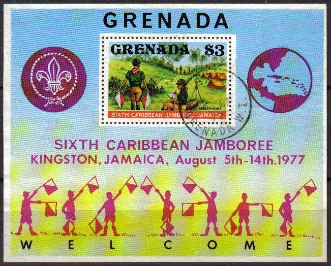GRENADA 1977 Sello HB B65 6ª Cariebean Jamboree Jamaica 08/1977