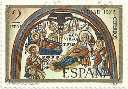 (280) NAVIDAD 1972. LA NATIVIDAD,BASÍLICA DE SAN ISIDORO EN LEÓN. EDIFIL 2115