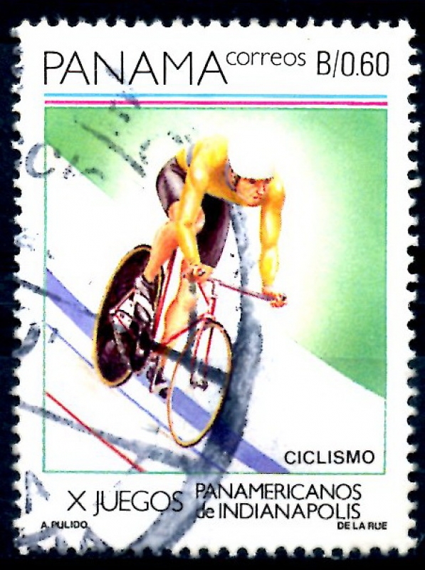 PANAMA_SCOTT 732.01 CICLISMO, JUEGOS PANAMERICANOS DE INDIANOPOLIS. $1,00