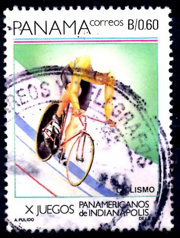 PANAMA_SCOTT 732.02 CICLISMO, JUEGOS PANAMERICANOS DE INDIANOPOLIS. $1,00