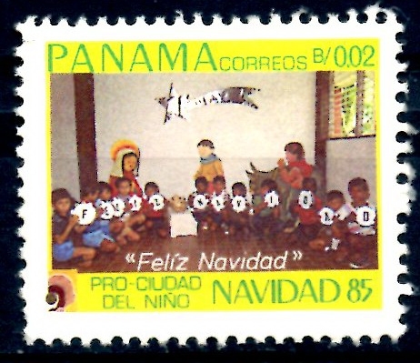 PANAMA_SCOTT RA108 PRO-CIUDAD DEL NIÑO, NAVIDAD85, FELIZ NAVIDAD. $0,20