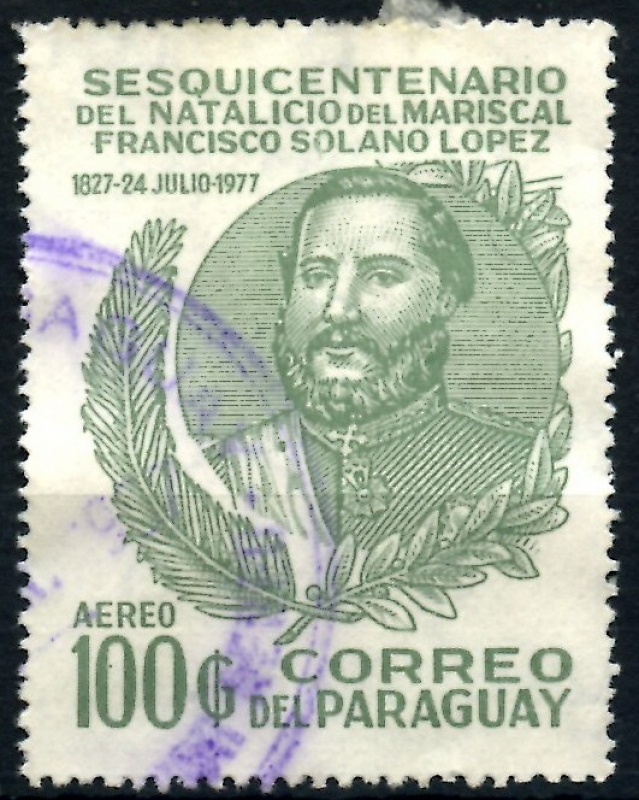 PARAGUAY_SCOTT 1754.02 150º ANIV NATALICIO MARISCAL FRANCISCO SOLANO LOPEZ. $0,75