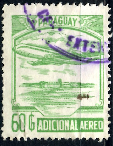 PARAGUAY_SCOTT C827.03 ADICIONAL AEREO. $1,25