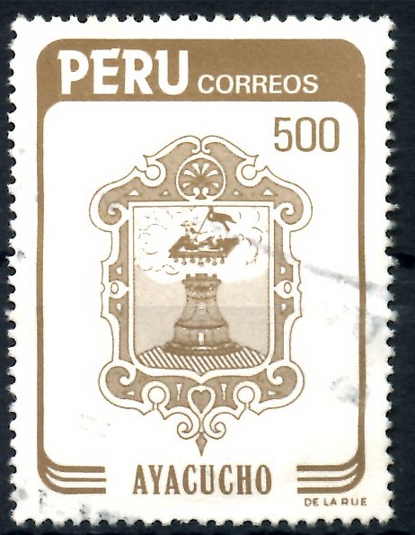 PERU_SCOTT 816.01 ESCUDO CIUDAD DE AYACUCHO. $1,40