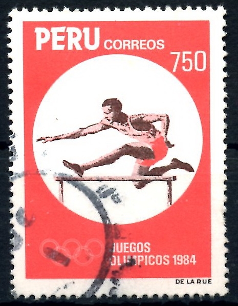 PERU_SCOTT 822.01 CARRERA VALLAS, JUEGOS OLIMPICOS 1984. $0,85