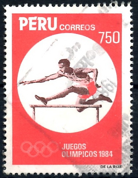 PERU_SCOTT 822.03 CARRERA VALLAS, JUEGOS OLIMPICOS 1984. $0,85