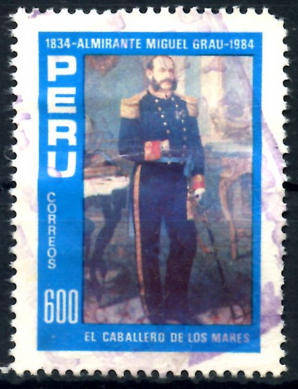 PERU_SCOTT 824a 150º ANIV ALMIRANTE MIGUEL GRAU. $0,45
