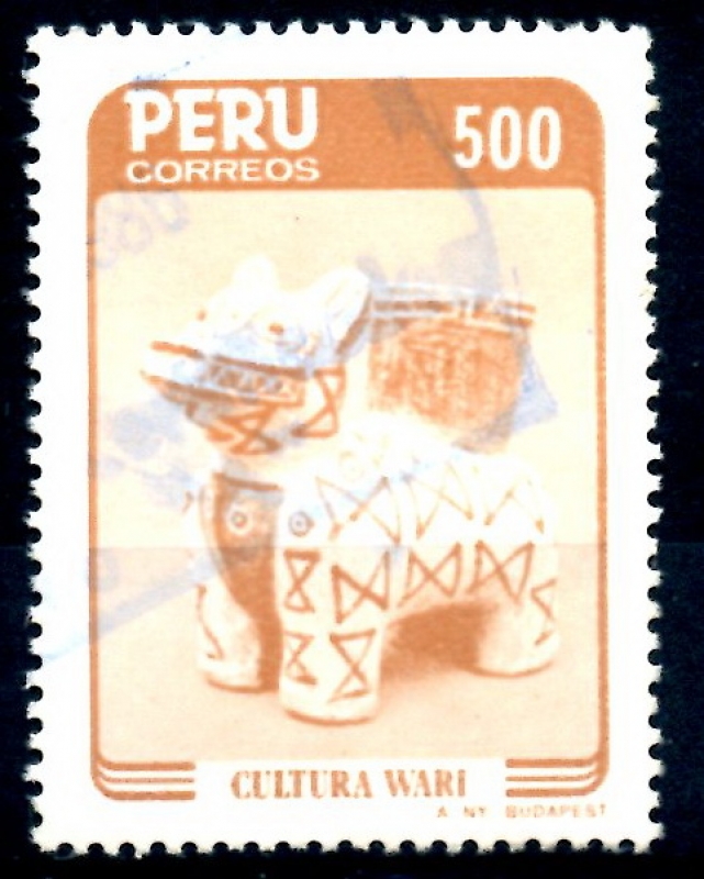PERU_SCOTT 846 CULTURA WARI, CERAMICA VASO GATO. $0,30