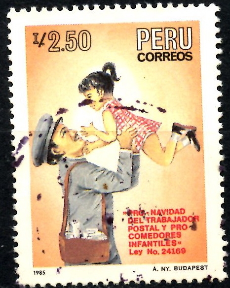 PERU_SCOTT 864A.02 PRO NAVIDAD CARTERO, Y COMEDORES INFANTILES. $0,5