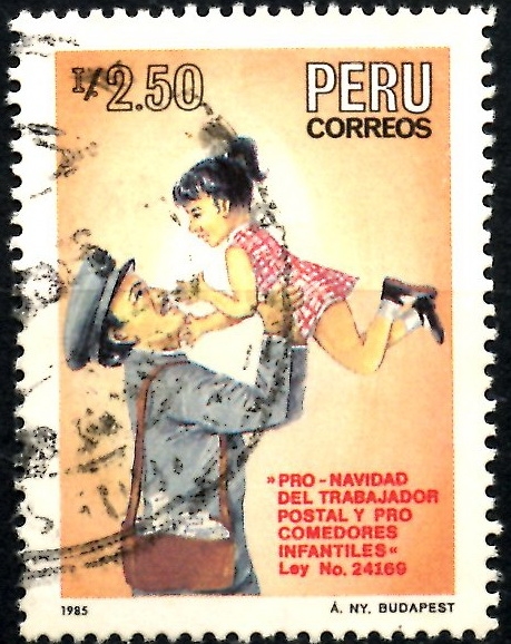 PERU_SCOTT 864A.03 PRO NAVIDAD CARTERO, Y COMEDORES INFANTILES. $0,5