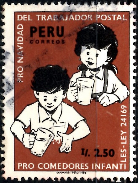 PERU_SCOTT 900.01 PRO NAVIDAD CARTERO Y COMEDORES INFANTILES. $0,50
