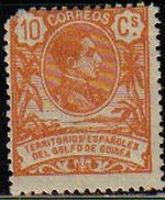 GUINEA Española 1909 63 Sello Alfonso XIII con Nº control al dorso