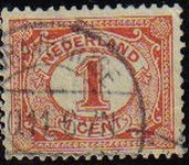 Holanda 1898-1924 Scott 056 Sello Serie Basica Numeros usado Netherlands  