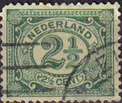 Holanda 1898-1924 Scott 060 Sello Serie Basica Numeros usado Netherlands 