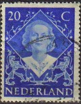 HOLANDA Netherlands 1948 Scott 305 Sello Reina Juliana Usado