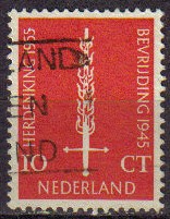 HOLANDA Netherlands 1955 Scott 367 Sello Espada Flameante Usado