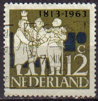 HOLANDA Netherlands 1963 Scott 420 Sello 150 Aniversario de la fundacion del reino de Holanda Usado