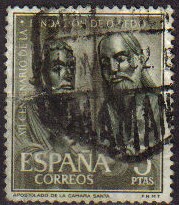 ESPAÑA 1961 1399 Sello XII Cent. Fundación Oviedo Apostolado de la Cámara Santa Yv1072 Usado