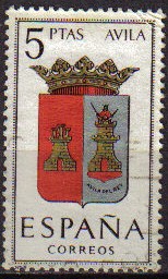 ESPAÑA 1962 1410 Sello Escudos de las Capitales de Provincia Españolas Avila