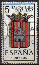 ESPAÑA 1962 1417 Sello Escudos de las Capitales de Provincia Españolas Castellon Plana usado