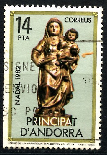 ANDORRA_SCOTT 151 NAVIDAD 1982, VIRGEN Y NIÑO $0,2