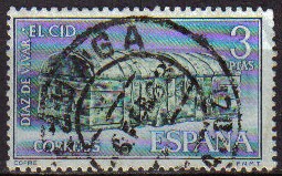 ESPAÑA 1962 1446 Sello Rodrigo Diaz de Vivar El Cid Cofre Catedral de Burgos Usado
