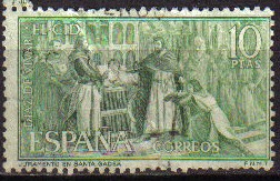 ESPAÑA 1962 1447 Sello Rodrigo Diaz de Vivar El Cid Juramento de Santa Gadea Usado