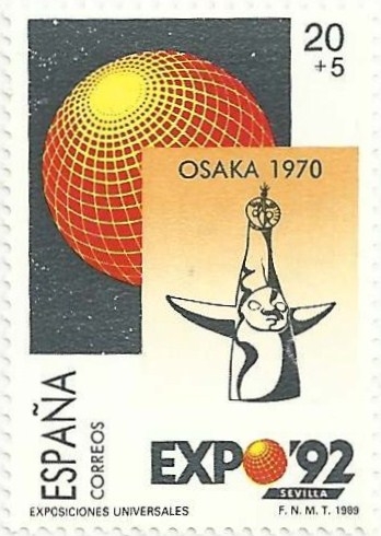 EXPO SEVILLA´92. EXPOSICIONES UNIVERSALES. TORRE DEL SOL, OSAKA 1970. EDIFIL 2993