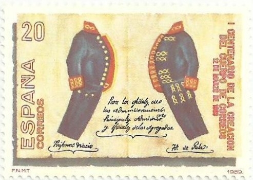 CENTENARIO CREACIÓN CUERPO DE CORREOS. UNIFORMES DE DIARIO Y DE GALA. EDIFIL 2998