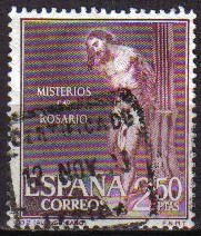 ESPAÑA 1962 1469 Sello Misterios del Santo Rosario Flagelación de Alonso Cano Usado