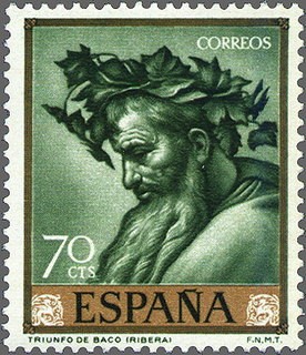 ESPAÑA 1963 1500 Sello Nuevo José de Ribera El Españoleto Triunfo de Baco