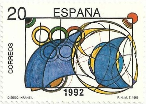 DISEÑO INFANTIL. J.L. VILLEGAS, GANADOR DEL I CONCURSO FILATÉLICO ESCOLAR. EDIFIL 2987