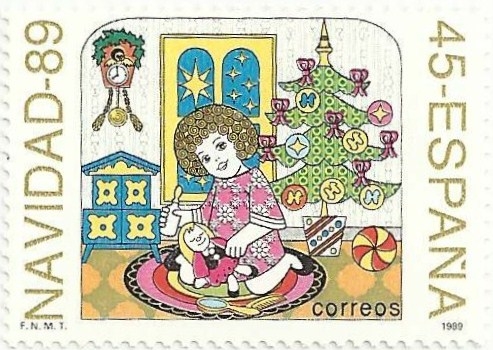 NAVIDAD 1989. ESCENA INFANTIL. EDIFIL 3037