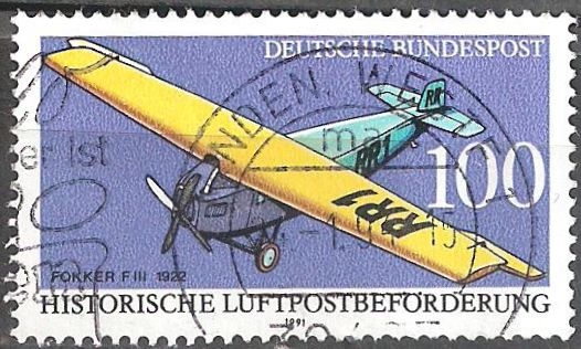 Aviones de correo históricos. Fokker F.III, 1922.