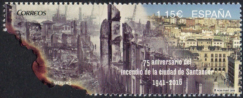 5029- Efemérides. 75 Aniversario del incendio de la ciudad de Santander.