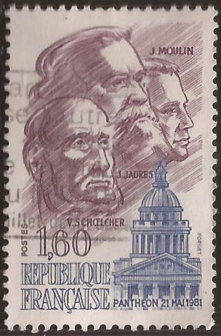 J.Moulin, J.Jaurès et V.Schoelcher  1981  1,60 fr