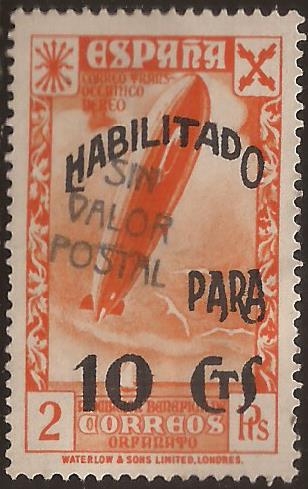 Asociación Benéfica de Correos. Orfanato  1940  2 pts habilit a 10 cts