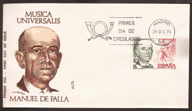 SPD Centenario Manuel de Falla 29 dic 1976  5 ptas