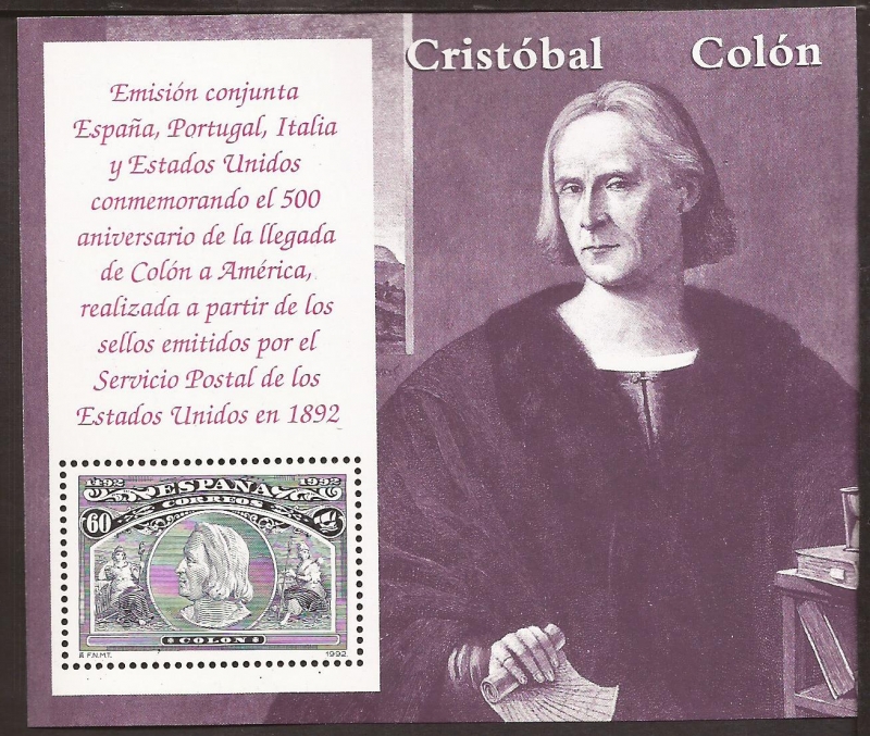 Colón y el Descubrimiento. Busto de Colón  1992 60 ptas