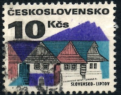 CHECOSLOVAQUIA_SCOTT 1740A CASAS ANTIGUAS, LIPTOV. $0,2
