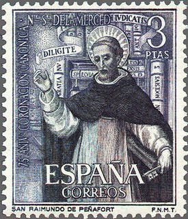 ESPAÑA 1963 1525 Sello Nuevo Coronación Ntra. Sra. De la Merced San Raimundo de Peñafort